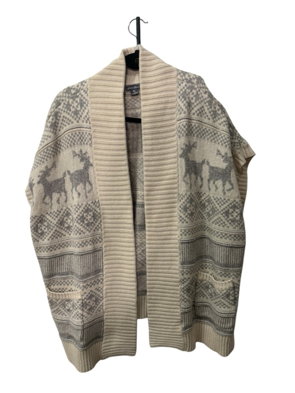 Eddie Bauer Reindeer Holiday Shrug Poncho Cardigan size XS/S